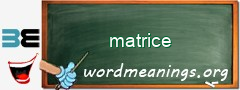 WordMeaning blackboard for matrice